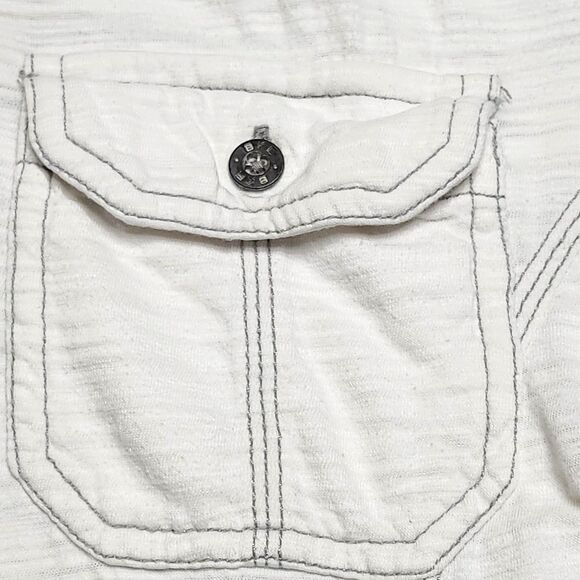 BKE‎ Polo Shirt Mens Large Standard Fit Chest Pockets Casual Button Up White - Picture 5 of 10